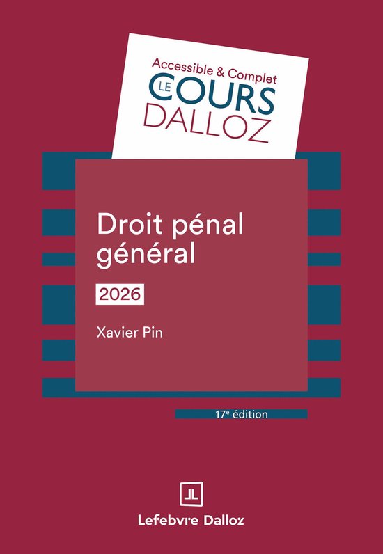 Cours - Droit pénal général 2026 17ed - cover