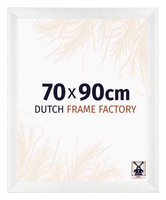 Cadre photo blanc 70x90 cm de Dutch Frame Factory, avec un subtil motif de plumes.
