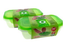 Set van 2 Fresh Press Vershouddozen – 1300 ml – Met Freshness Indicator – Luchtdicht & Stapelbaar