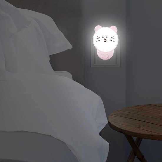 Kawaii Kat Nachtlampje - 2 Stuks LED Nachtverlichting voor Kids Slaapkamer en Baby Essentials van Merkloos — afbeelding 5