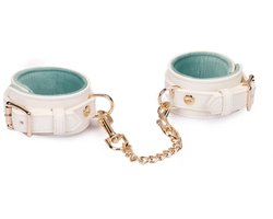 Liebe Seele - Boudoir Amor - Vegan Lederen handboeien - Wit met Gouden Hardware