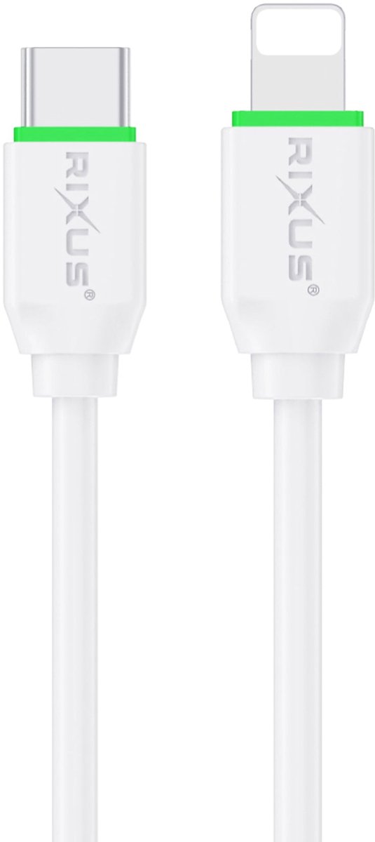 Rixus RXUC13L Fast Charging Cable USB-C To Lightning 30cm White