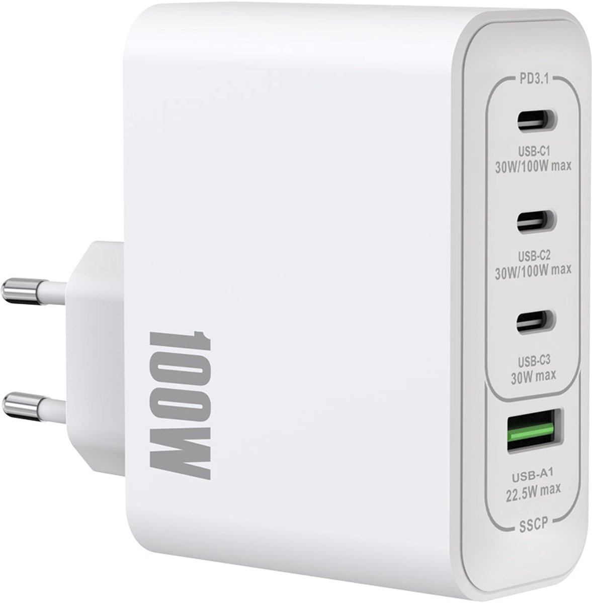 Rixus RXHC100 100W GaN Power Adapter White