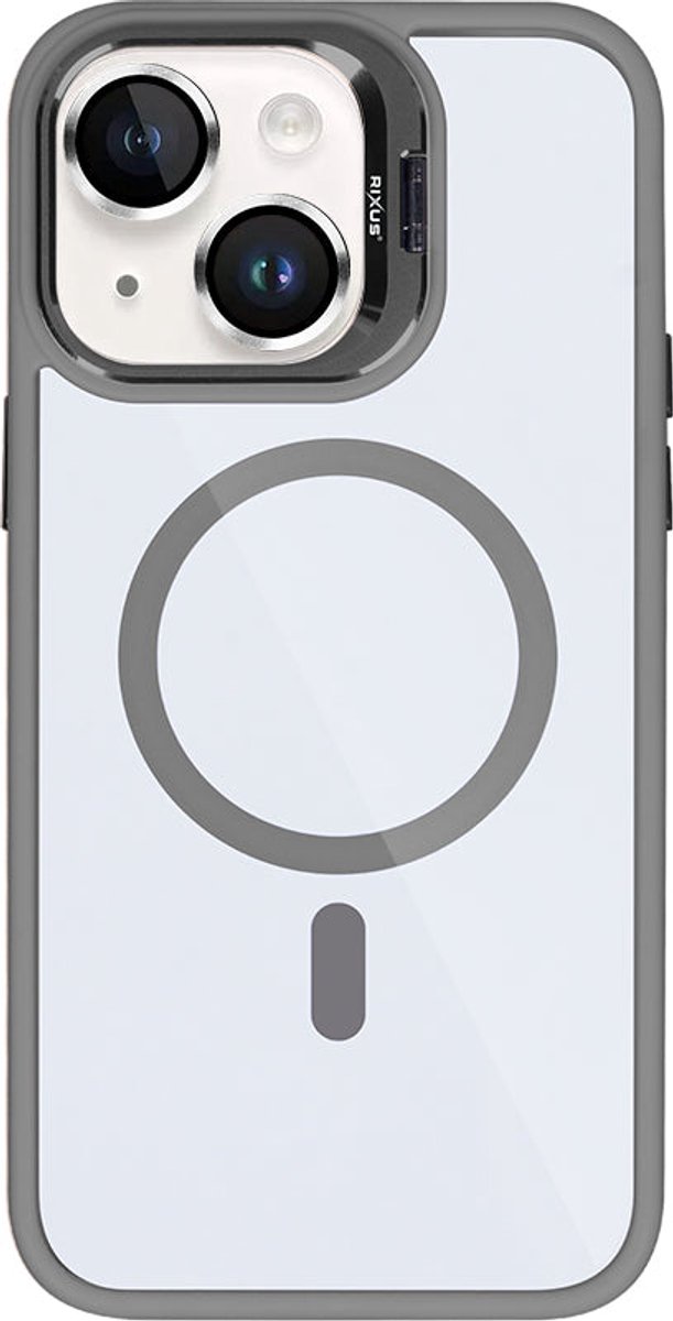 Rixus Classic 03 Case With MagSafe For Apple iPhone 15 Plus Titanium Grey