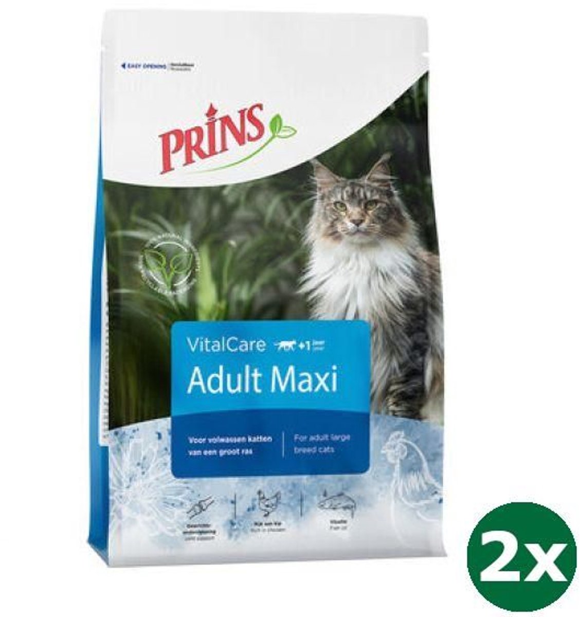 Prins Prins cat vital care adult maxi kattenvoer 2x 4 kg