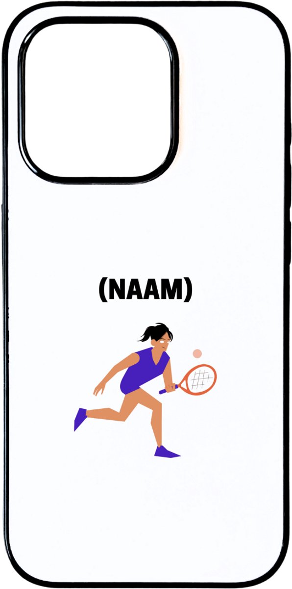 Hacebo® - Tennis met eigen naam telefoonhoesje - Tennis - Tennisser - telefoonhoesjes - Sport - hoesje geschikt voor iPhone 15 Pro