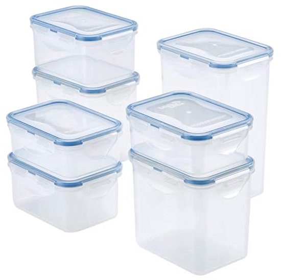 Waterdichte voedselcontainers set van 14, kunststof, helder, perfect voor voedselopslag
