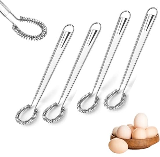 Webake Platte garde siliconen keuken eiersaus garde 3 stuks 8 '' 10 '' 12 '' hittebestendige mini garde voor mengen, kloppen, kloppen, roeren