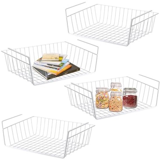 VITVITI 2 Tier Badkamer Plank Organiser - Metalen Mesh Keuken Kruidenrek - Vrijstaande Opbergmand Met Haken Voor Gootsteen, Keuken, Badkamer, Aanrecht, IJdelheid, Kast, Kantoor