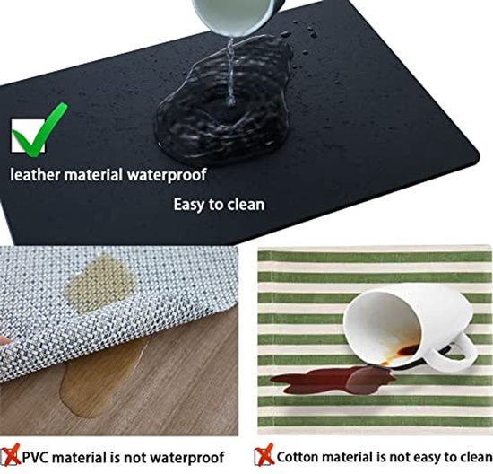Tafelmatten Vintage Blauw Grijs Placemats Set van 6 Plaats Tafelmat