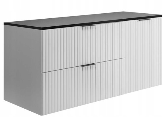 RODAN - Meuble de salle de bain FLOW + plan vasque 100/57/46 cm - Meuble de salle de bain - Blanc mat