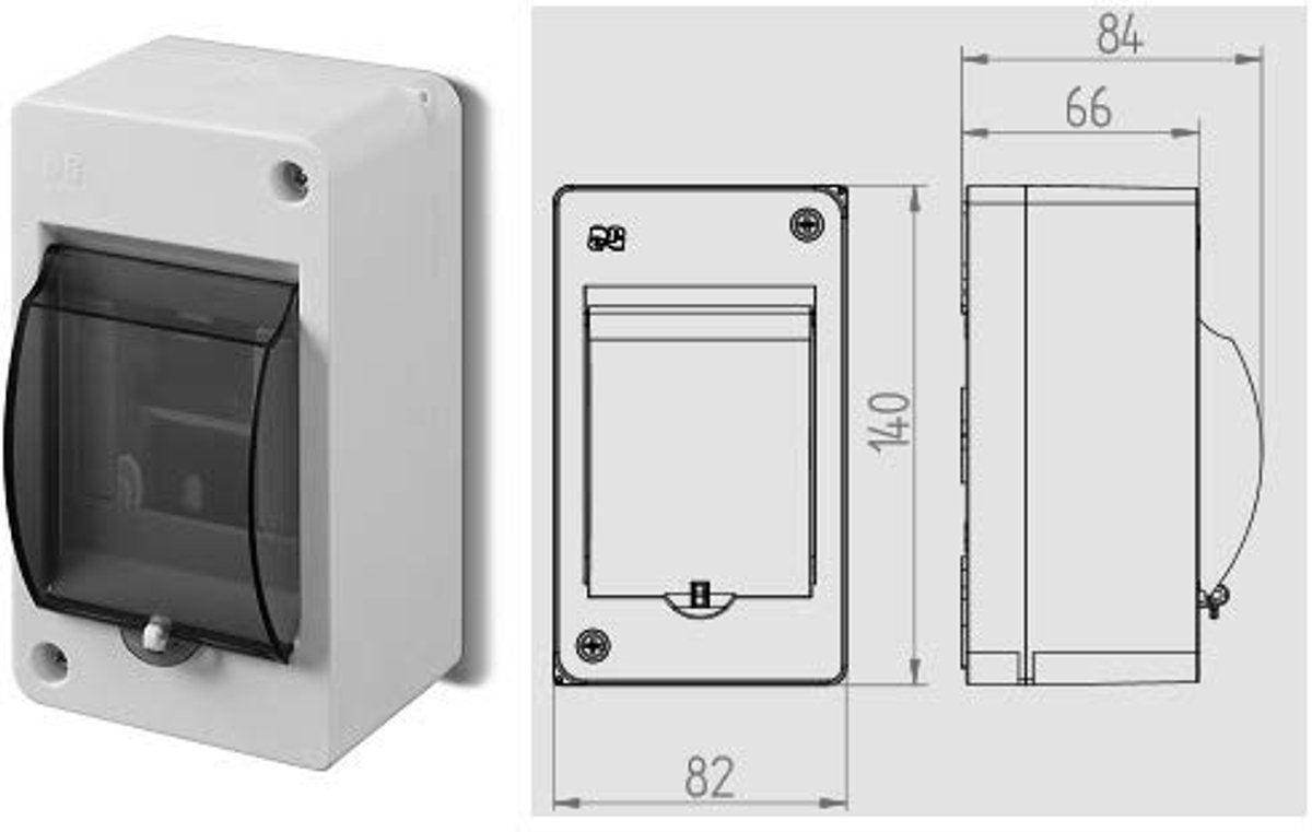 Verdelers voor Elektrische Installaties - 1-Rij Aansluitkast voor 3 Modulen IP30 Lichtgrijs