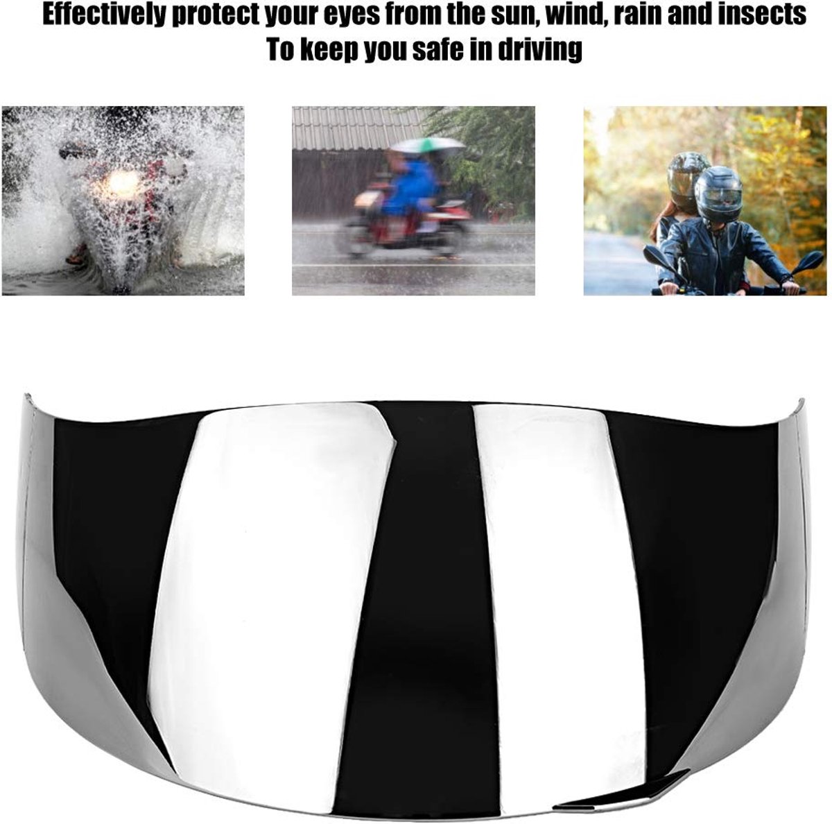 JeiibrZui Motorhelm Windscherm - PC Helm Vizier - UV-bescherming en Anti-condens Lens + Krasbestendig - 1 Item - Compatibel met AGV K1 K3 SV K5 K5-S Helmen (Zilver) – foto 4