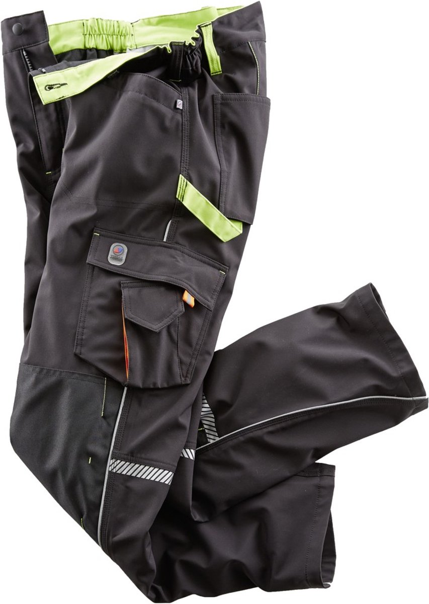 Terrax Workwear Softshellhose Schwarz/Limette-54