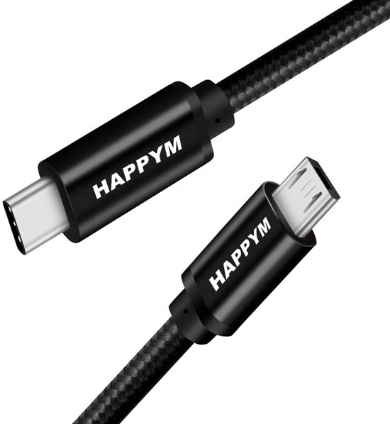 OpenII Micro USB naar Type C Kabelsnoer, 90 graden Hoekige USB C Mannelijk naar Micro B Vrouwelijk Adapter Converter voor Macbook Pro, Laptop, Android-apparaten (USB C/Type C positief