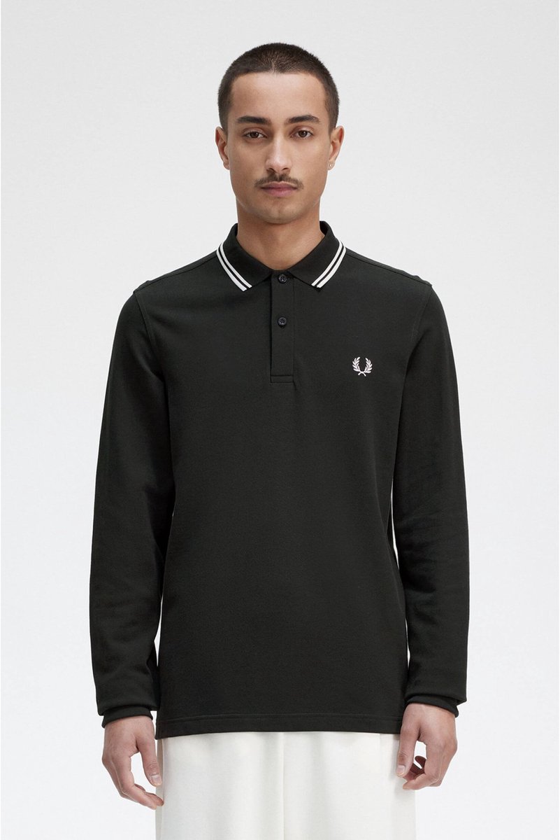 Fred Perry Longsleeve Polo Donkergroen T50 – Heren