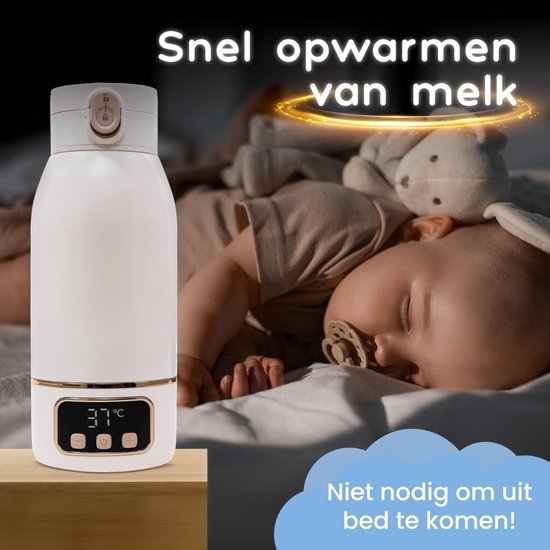Lexium Flessenwarmer onderweg - Draagbare Baby Flessenwarmer - Intelligente Flesverwarmer - Oplaadbaar - Geschikt voor Borstvoeding & Babyvoeding - Draadloos te gebruiken om je melk op temperatuur te houden of krijgen — afbeelding 2