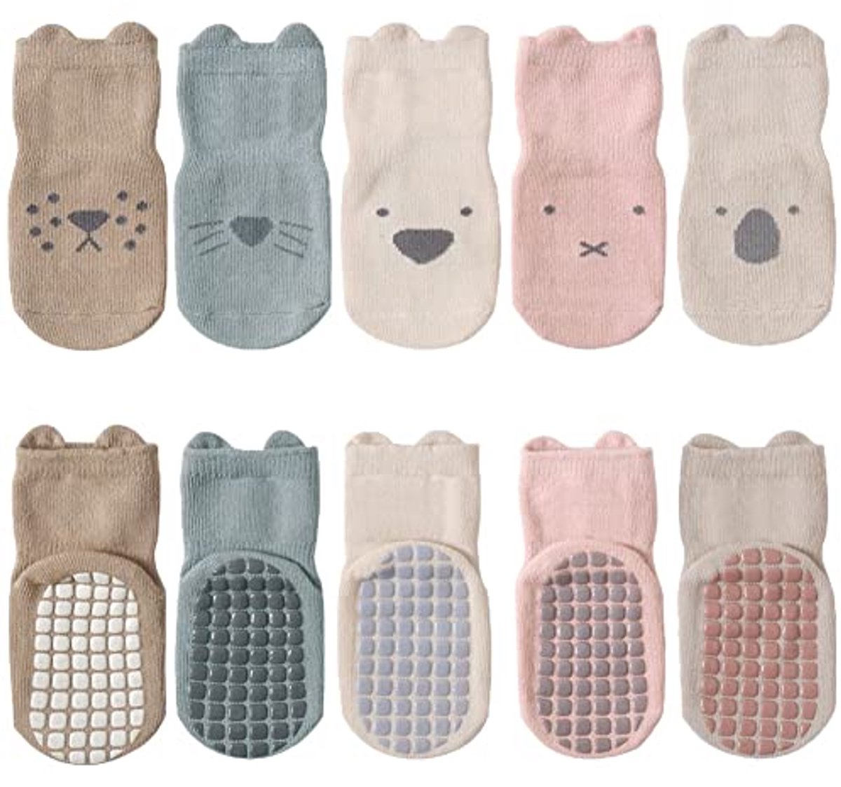 Image of 5 paar baby sokken met anti-slip grip voor kinderen