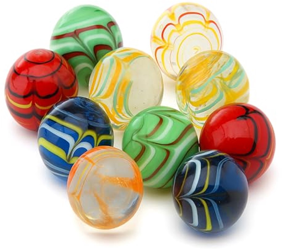 Handgemaakte Glazen Knikkers – 10 Stuks van 25mm, Perfect voor Kinderspellen en Decoratie