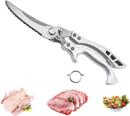 Foto: Stainless steel multifunctional poultry scissors sharp kitchen scissors met serrated edge en gift box voor vlees vis