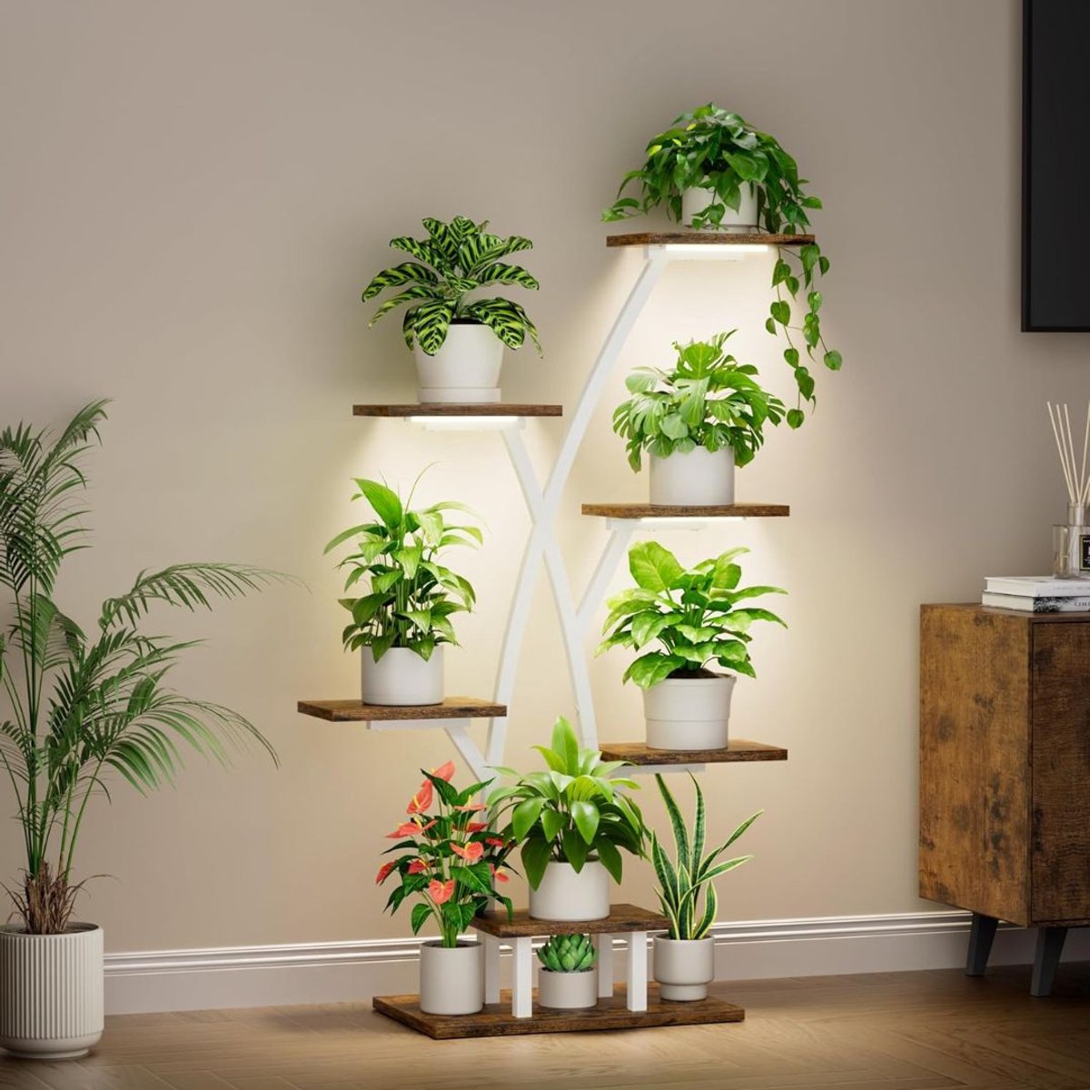 Plantentafel - Plantenrek Buiten - Plantensteun - Plantenstandaard - Hout