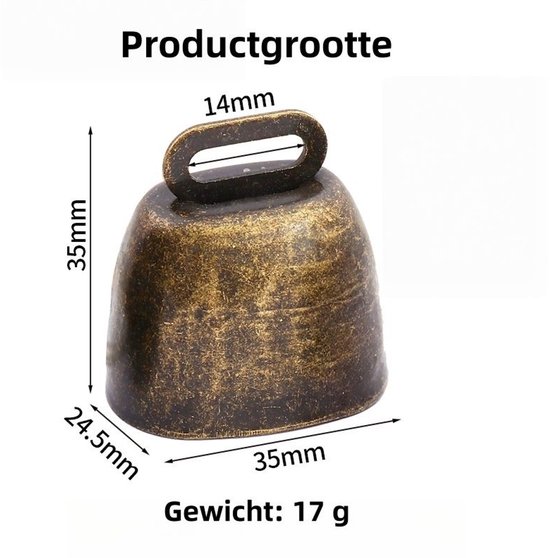 10 stuks - Koebel -berenbel - Bel - Metalen Koebel - Retro Huisdier Bel met Kerst Thema - Heldere Klokken voor Dieren en Decoratie - bronzen — afbeelding 4