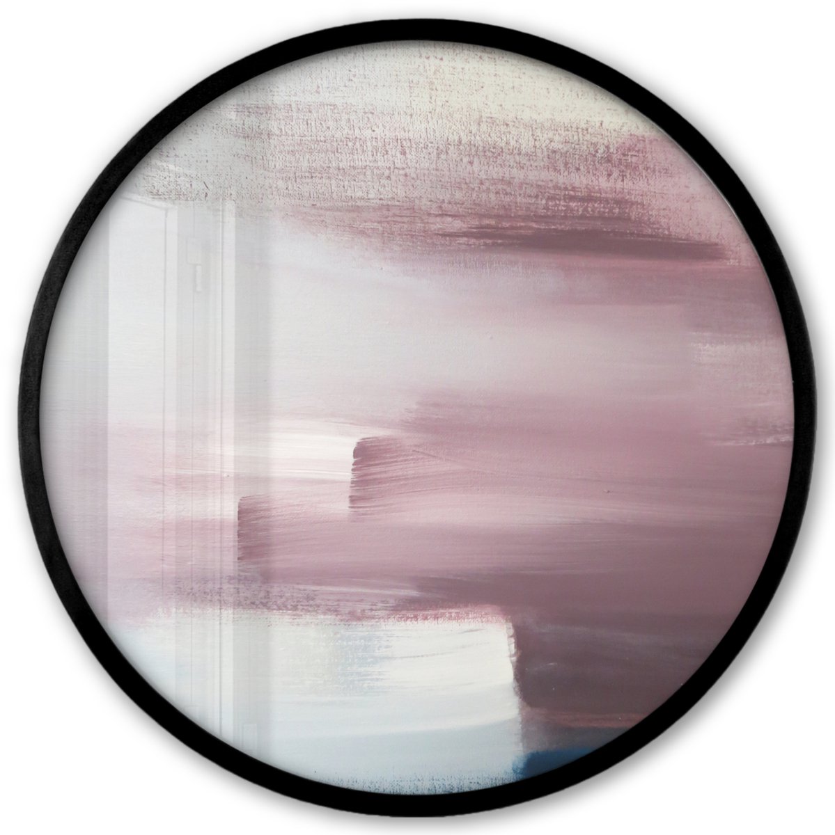 FrameYourWall Poster in lijst Rond - Fotolijst 40x40 cm - Posters - Schilderij - Olieverf - Abstract - Ronde posterlijst zwart - Decoratie - Wanddecoratie woonkamer - Muurdecoratie slaapkamer Multicolor