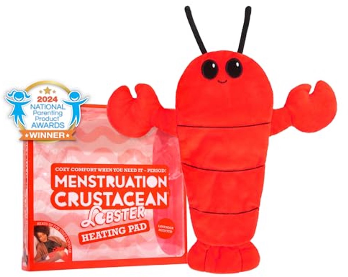 Knuffelige Kreeft Pluche Met Afneembare Lavendel Verwarmingskussen - Ideaal Voor Menstruatiepijnverlichting