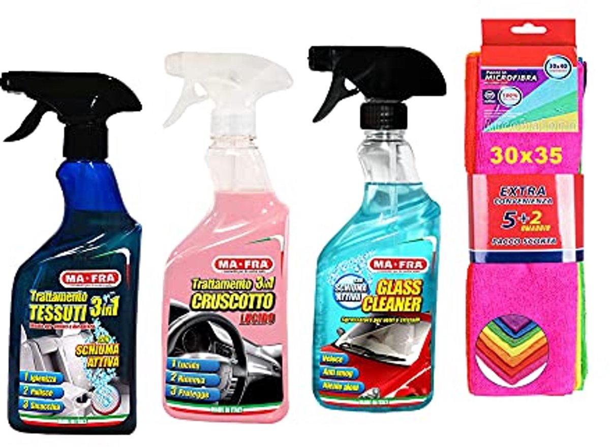 3-in-1 Auto Cleaner voor Binnen en Buiten met Microvezeldoeken - Ideaal voor Interieur en Exterieur