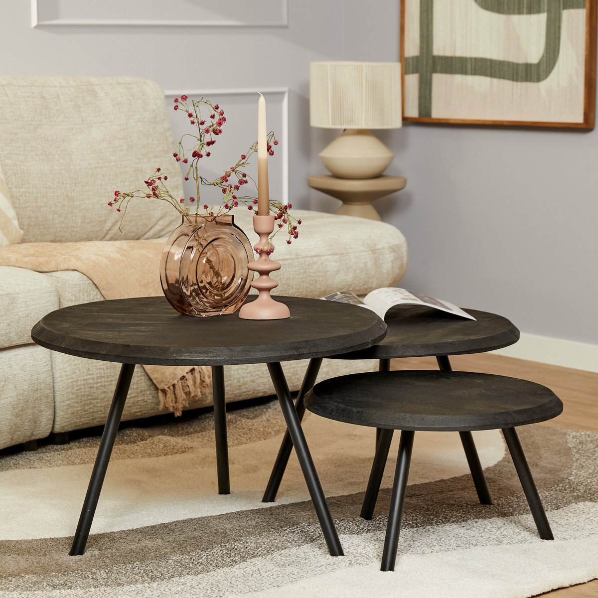 Starfurn Salontafel Ohio - Zwart - 70x70x45 cm
