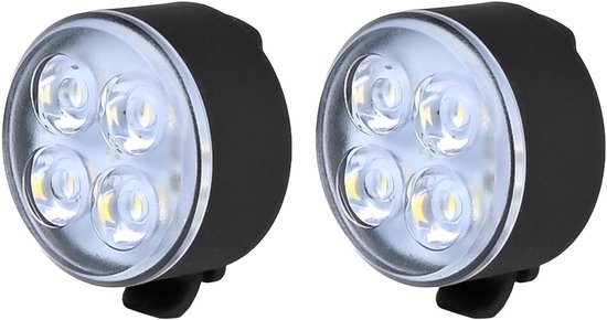Benson Fietslamp - 2x - wit voorlicht - LED - USB oplaadbaar - inclusief clip en kabel
