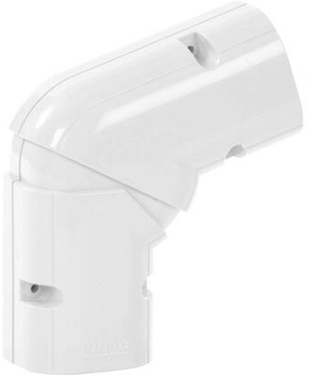 Bocht 45-90° Verstelbaar Plat PVC Wit Inoac NX-75W 75 mm