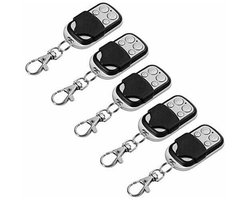 Universele Garagedeur Afstandsbediening - 433Mhz 5 Stuks Fobs - Programmeerbaar Klonen - 5 Stuks - Zwart