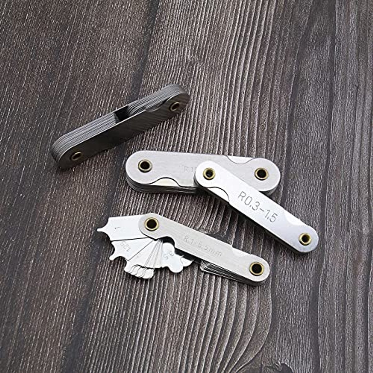 4 Pack Stainless Steel R0.3-1.5/R1-6.5/R7-14.5/R15-25 Radius Fillet Gauge for Tool and Die Makers Check