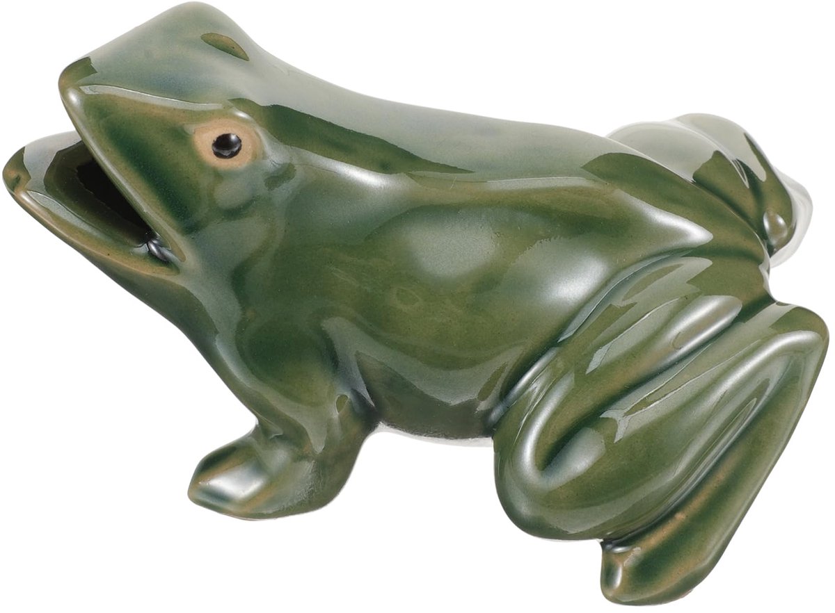 Supvox Water Fountain Frog Animal Garden Ceramic Frog for Courtyard Waterfall Design