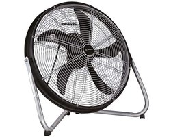 Stijlvolle 50 cm staande ventilator voor binnen met 3 snelheden, mat zwart/chroom