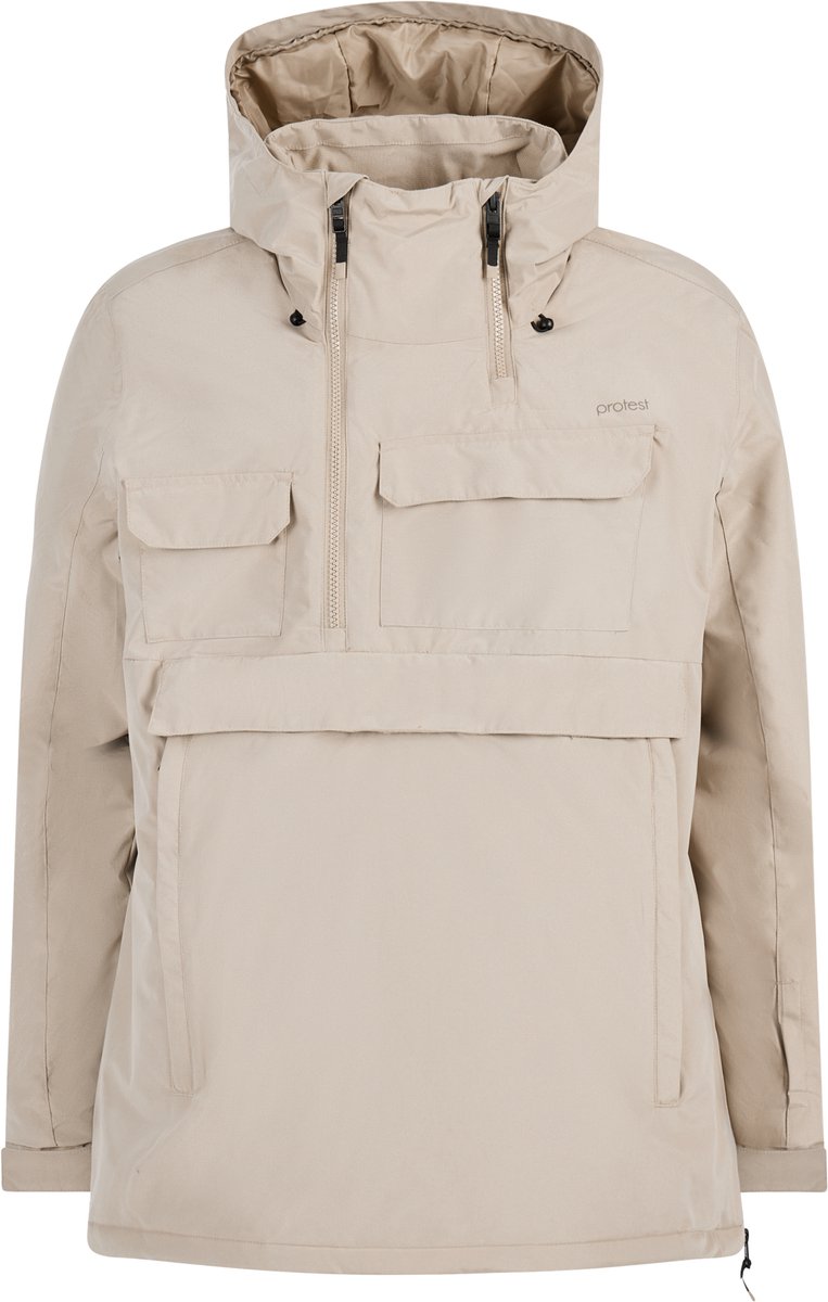 Protest Prtviper Skijas Dames Panterprint Anorak Waterkolom 10K Winterjas Beige