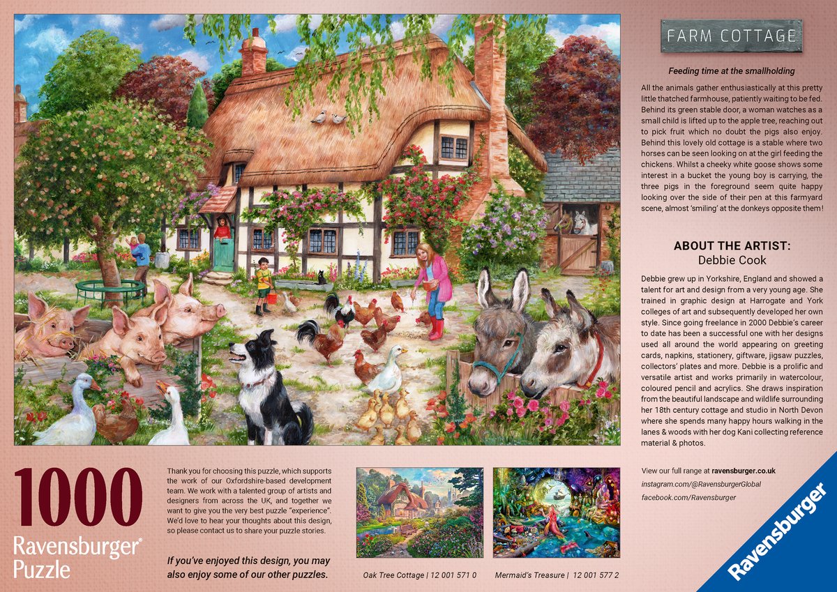 Ravensburger puzzel Farm Cottage - Legpuzzel - 1000 stukjes — afbeelding 4