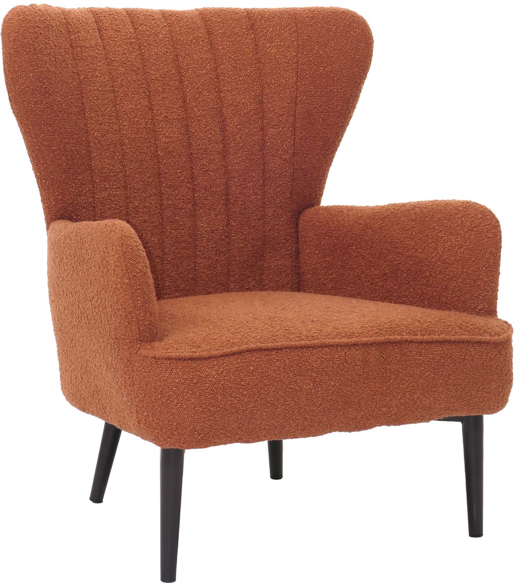 Loungestoel MCW-K37, cocktail/oor fauteuil gestoffeerde stoel retro vintage stof bouclé (6