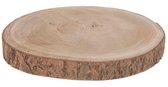 Boomschijf - 40 x 3 cm - paulownia hout - rond - kaarsenbord - serveerplank - woondecoratie