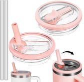 ASOMI Set met 6 lekvrije siliconenstoppen, Geschikt voor Stanley Cup H2.0 40oz/30oz bekeraccessoires, 2 deksels voor rietjes, 2 vierkante stoppen en 2 ronde lekke stoppen (transparante kleur
