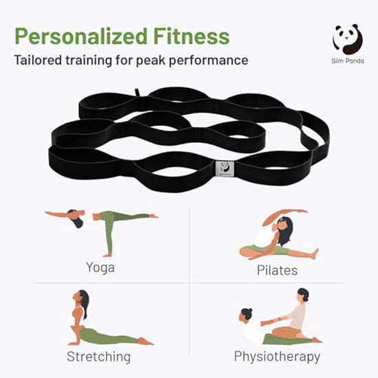 Yoga Stretchband met 10 Lussen - 180 cm - Geschikt voor Pilates, Ballet en Fysiotherapie — afbeelding 3