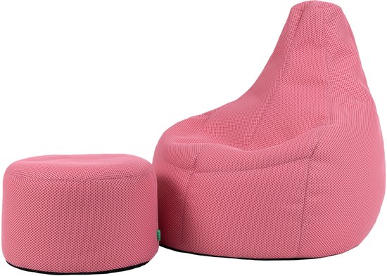 icon - Dalton Zitzak Fauteuil met Poef - Gaming - Roze