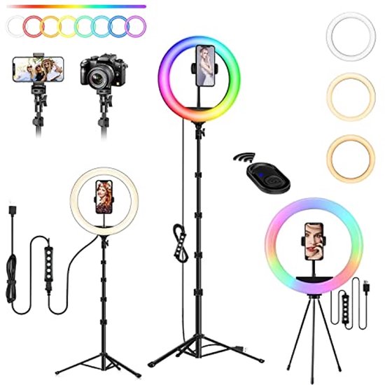 Grote 10 Inch LED RGB Ringlicht Met Smartphone Houder - Voor TikTok, Selfies En Video