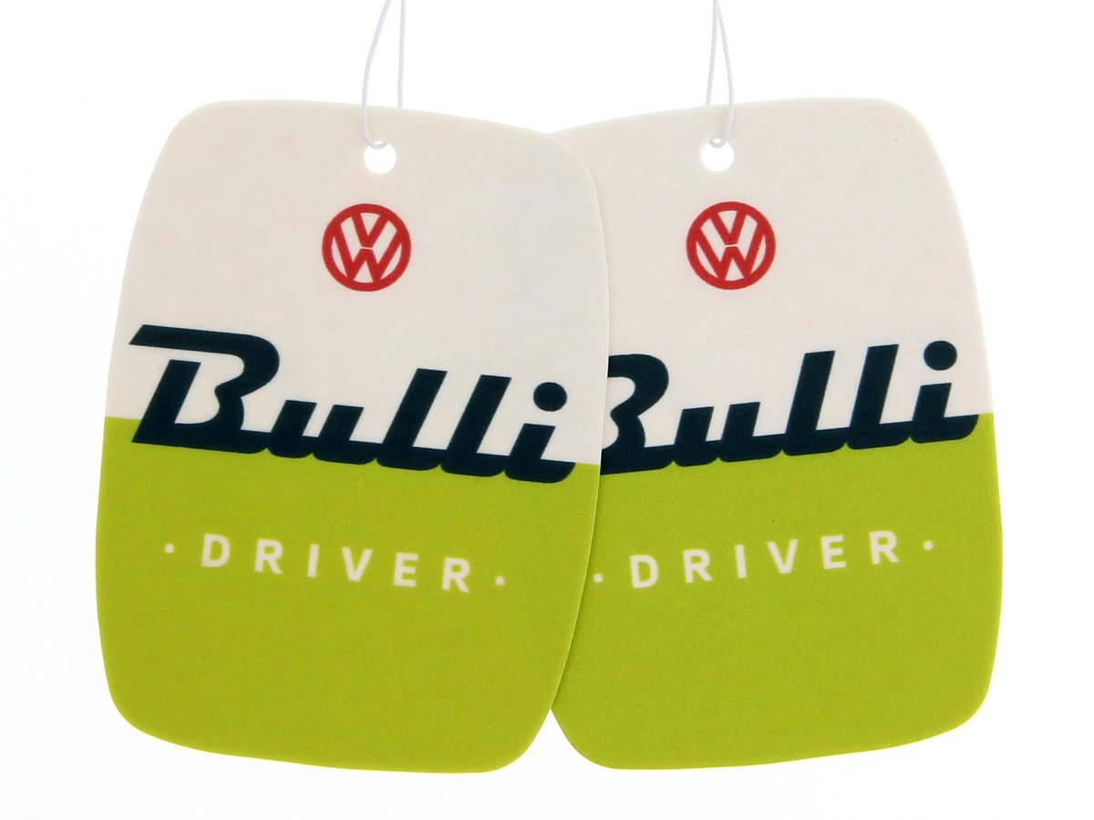 VW Collection by BRISA - Set van 2 Volkswagen luchtverfrissers met VW "Bulli Driver"-motief (Groene appel)