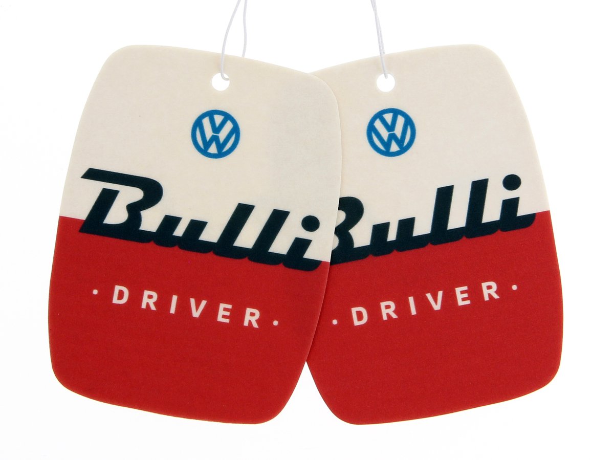 VW Collection by BRISA - Set van 2 Volkswagen luchtverfrissers met VW "Bulli Driver"-motief (Vanille)