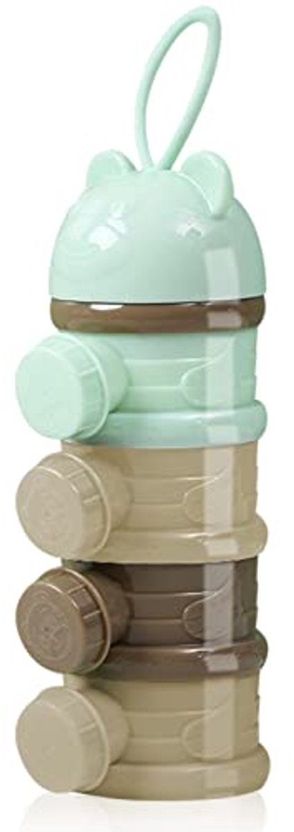 Image of 4-laagse Melkpoeder Dispenser voor Baby's - Compacte en Draagbare Milk Powder Portioner