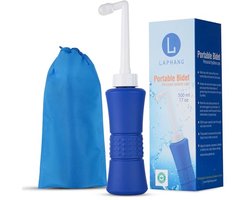 Draagbare bidet 500 ml blauwe peri fles met waterdichte zak en dop - lekvrij en krasbestendig - perineale fles voor postpartum aambeien genezing