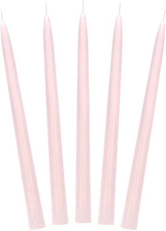 PartyDeco - Dinerkaarsen mat oud roze - 24 cm - (10 st)