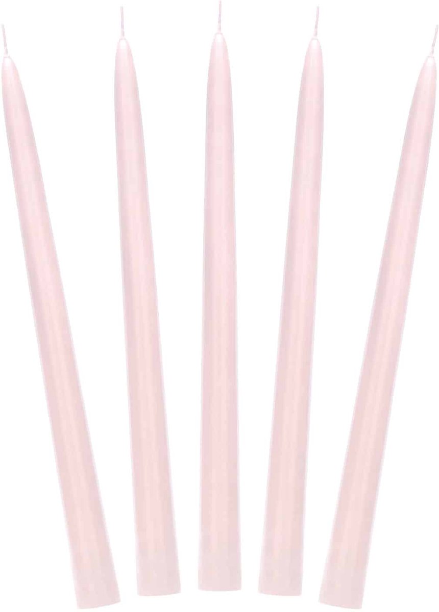 PartyDeco Dinerkaarsen mat oud roze - 24 cm - (10 st)